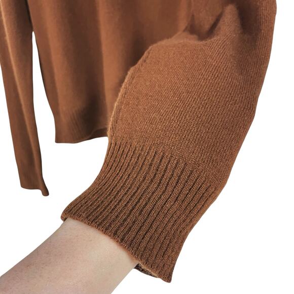 REFORMATION Recycled Cashmere Crewneck Sweater in Cinnamon Brown Size L - Picture 5 of 8